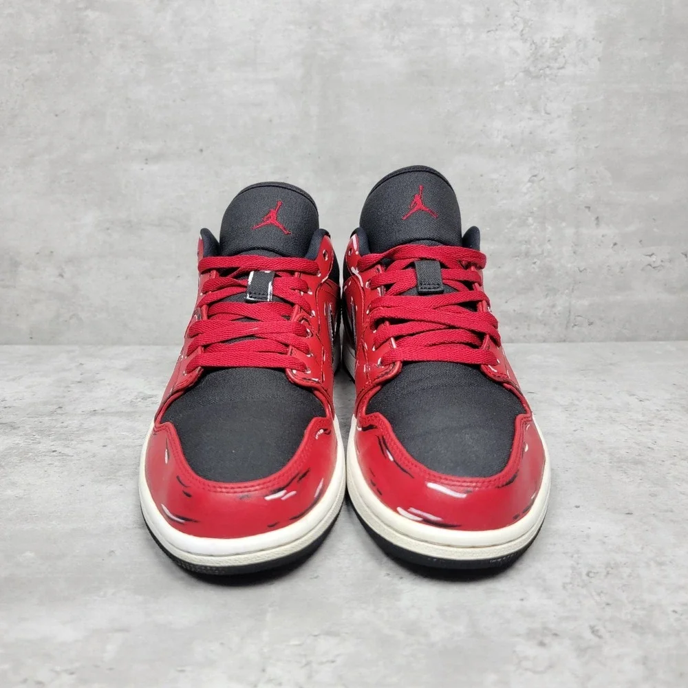 Jordan Men’s Low-Top Athletic Sneakers in Red, Black, and White
